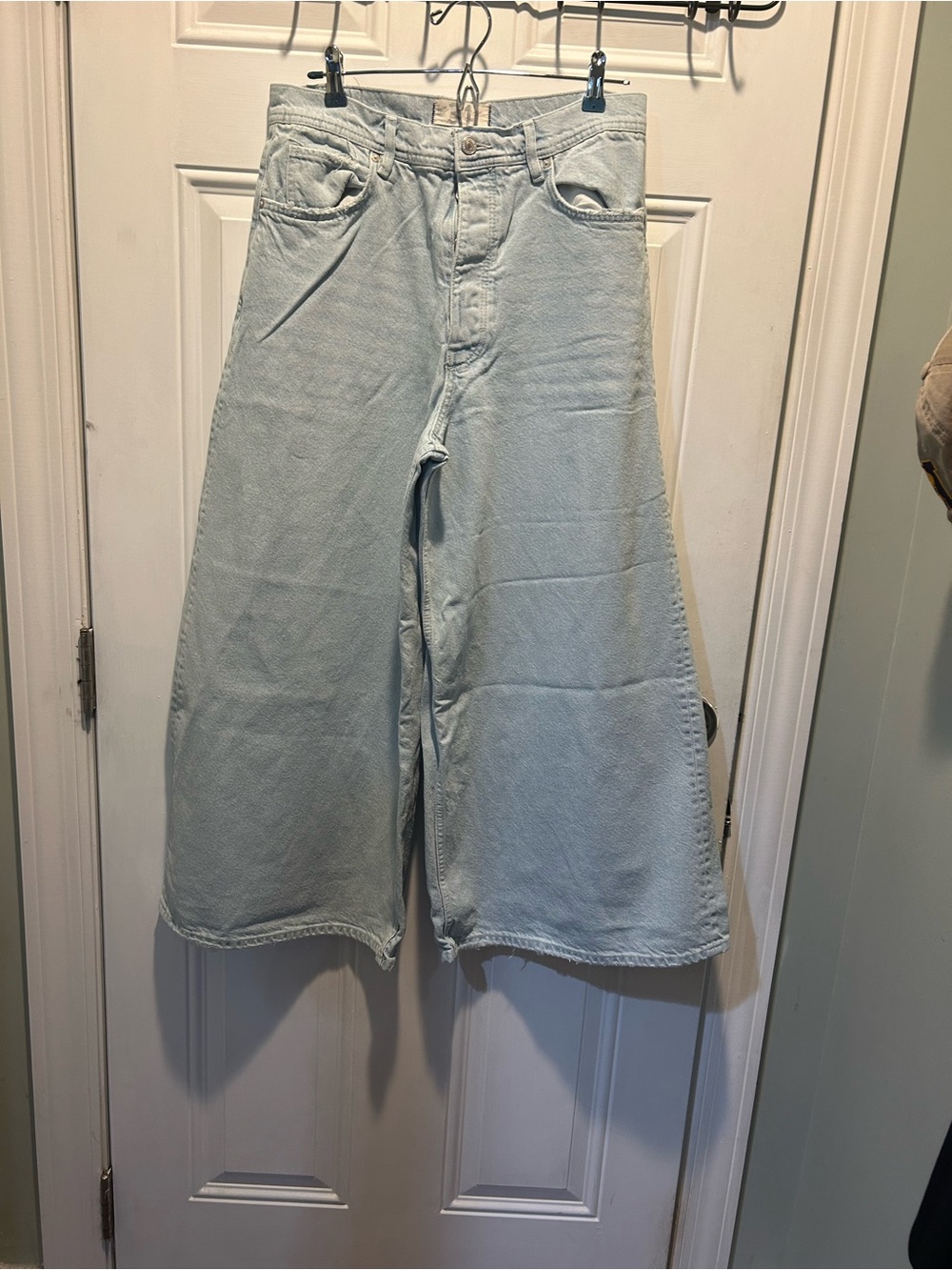 Free People Pale Blue Wide-Leg Jeans
